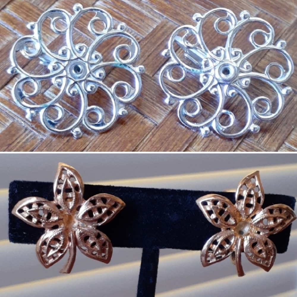 (π3/$25) π*VINTAGE* CLIP ON EARRINGS -2 PAIRS